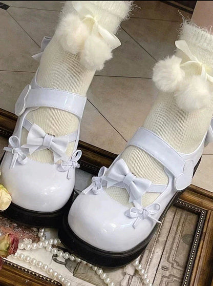 Round Lolita Shoes Ribbon Toe Platform