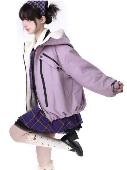 マルチポケット タロ パープルジャケット ニットベスト スカートスーツ