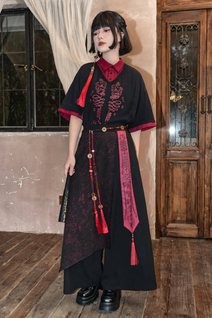 ダークレッグチャイナパンツ ワイド