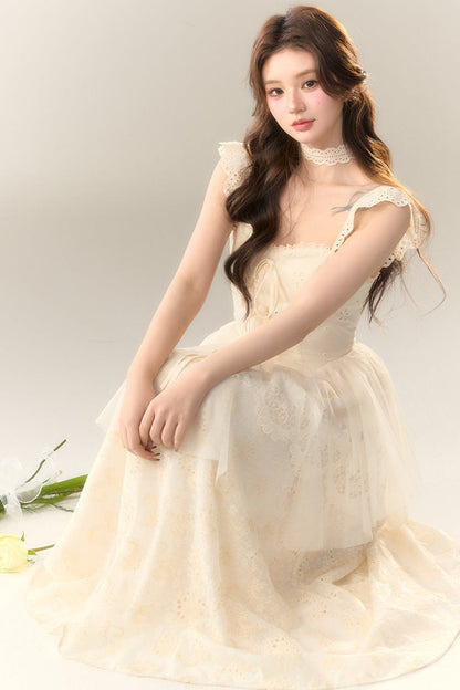 Stickereikleid Baumwolle Blume Weiß