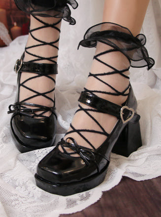 High Mary Elegant Lolita Frunch Toe Heels Jane Square
