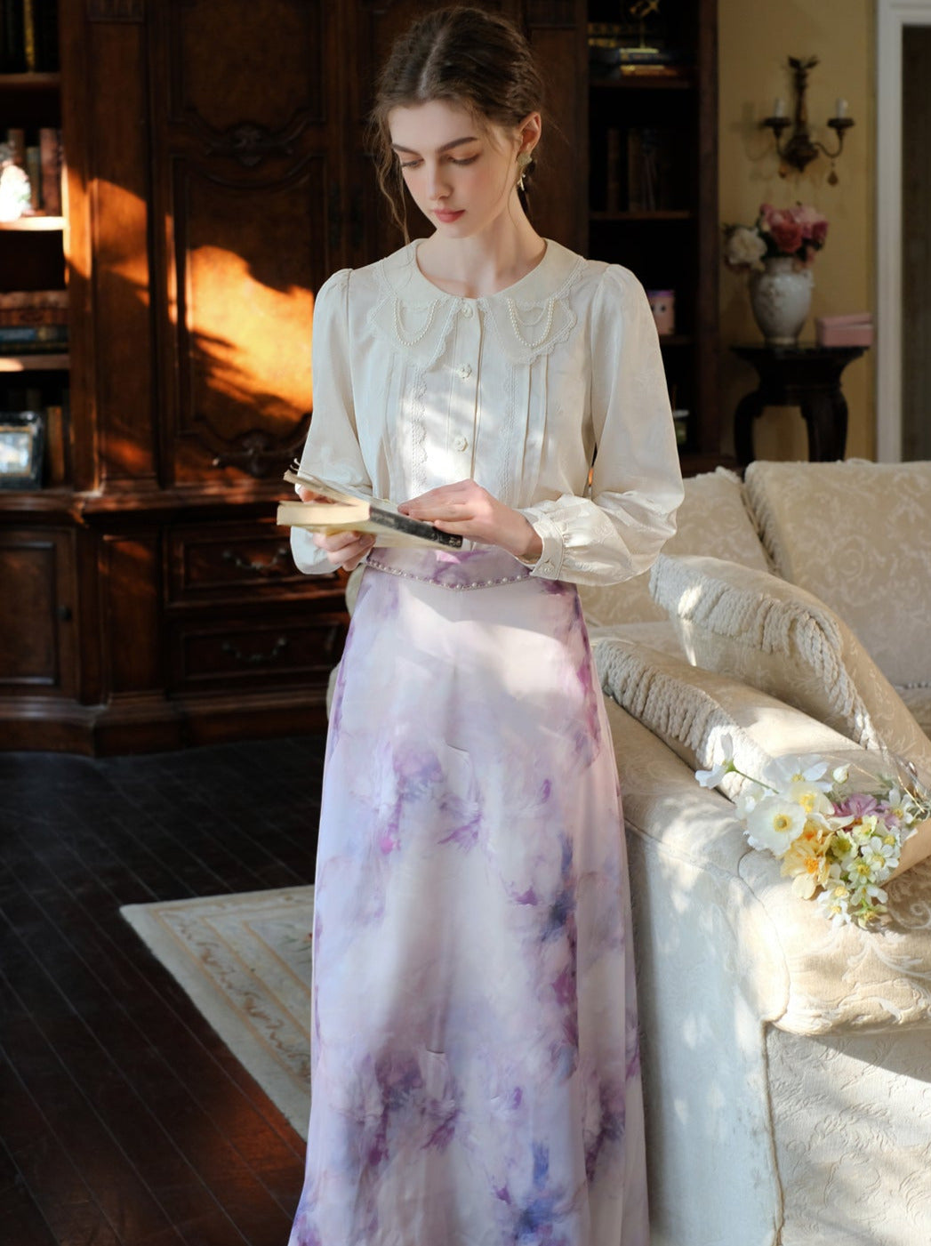 Farbdruck Öl Französisch Rüschen Rock Strap