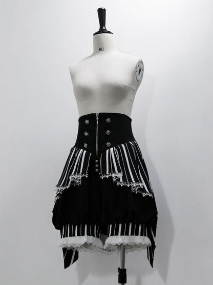 ロリータレトロシャツ + ワンダフルプリンストリックエレガントショーツ