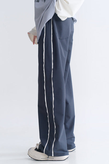 レーススタイルのスポーティカジュアルパンツ