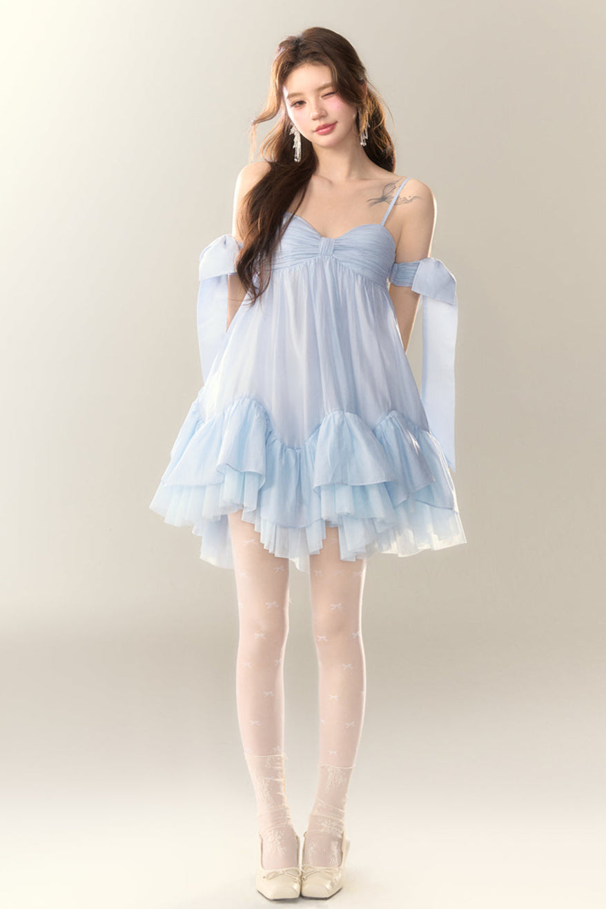 Perlensaum-Sohlenkleid Sweet Cami Salt Sea