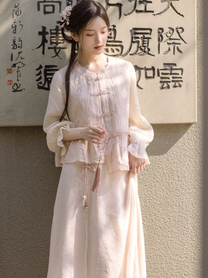 Girly Long Skirt Sweet + Top Flared Asymmetrical