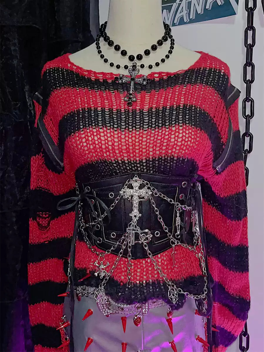 Steampunk Y2K Dark Skeleton Belt