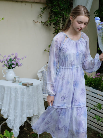 パープルドレス フレンチシフォン