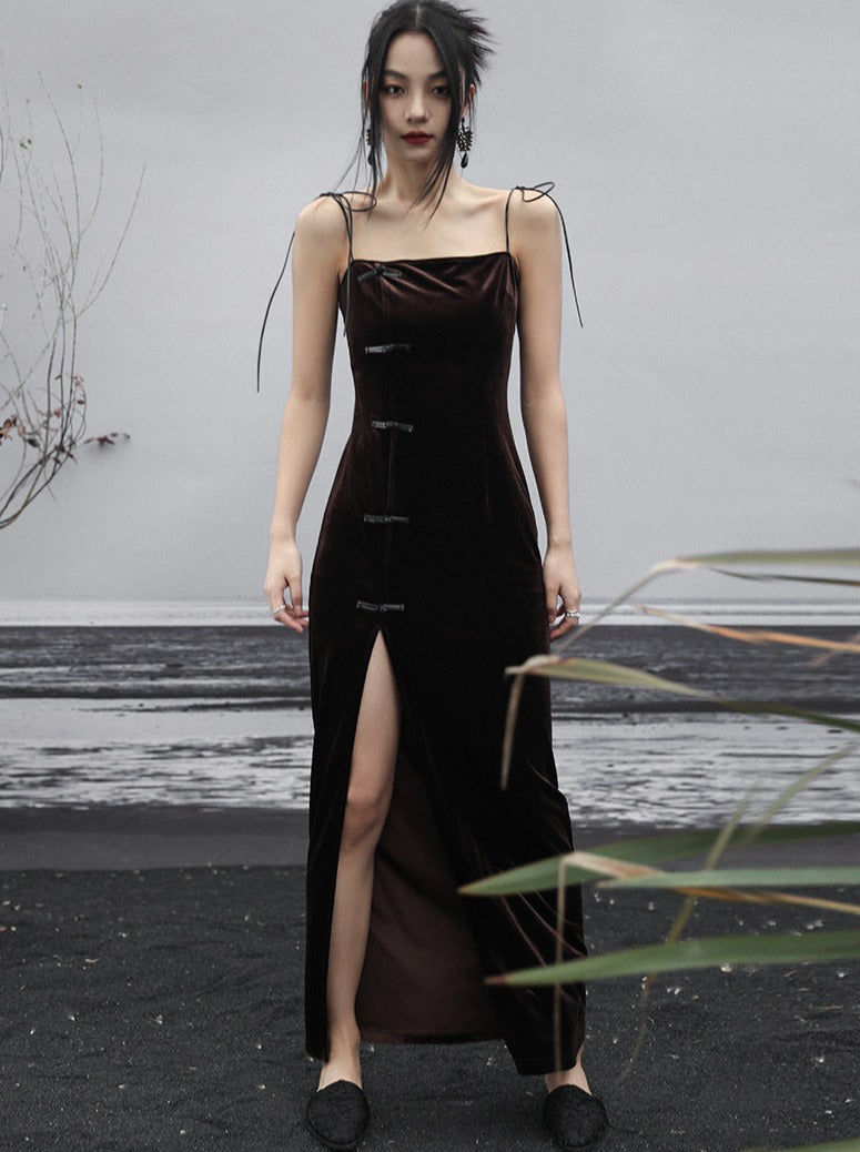 Robe à boucle Chine Été Foncé