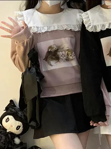 Race Square Sneaker mit farbigem Katzen-Print