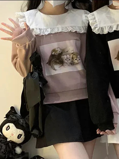 Race Square Sneaker mit farbigem Katzen-Print