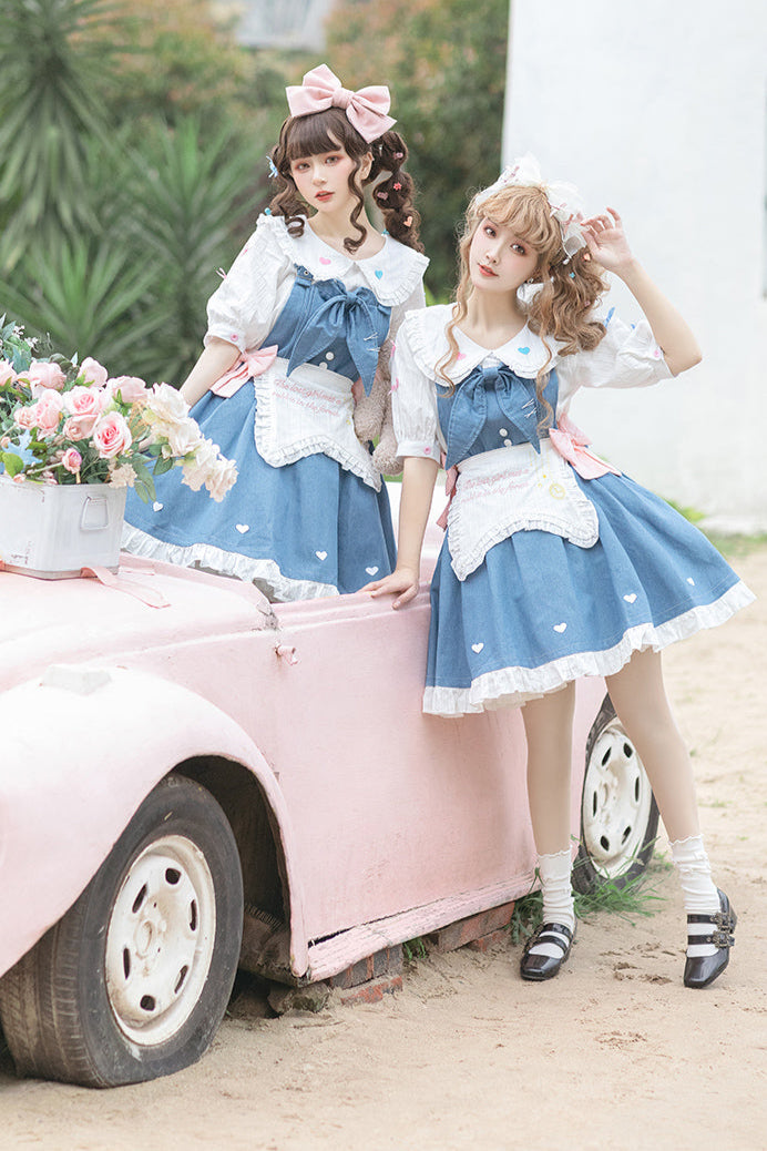 + デニムエプロン ロリータインナーウェア ジャンパースカート ライトドール 生