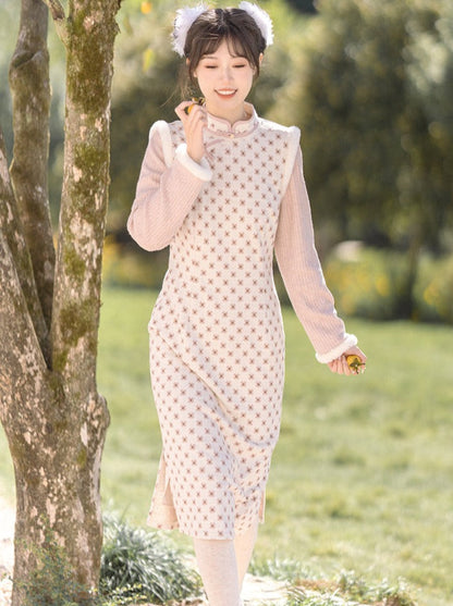 China Dress Sweet Retro Pastel Flower