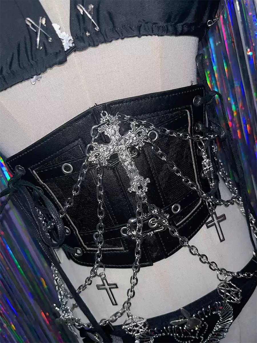Steampunk Y2K Dark Skeleton Belt