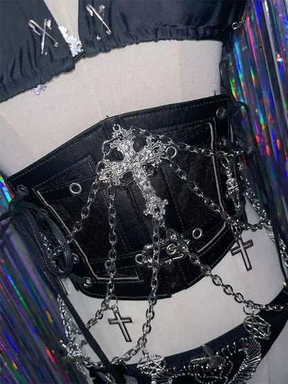 Steampunk Y2K Dark Skeleton Belt