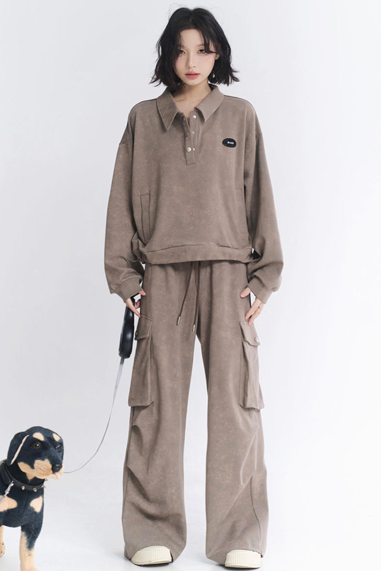 パンツ スウェットシャツ カーゴセットアップと