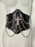 punk Y2K Velcro Chain Cross Niche Waist Seal