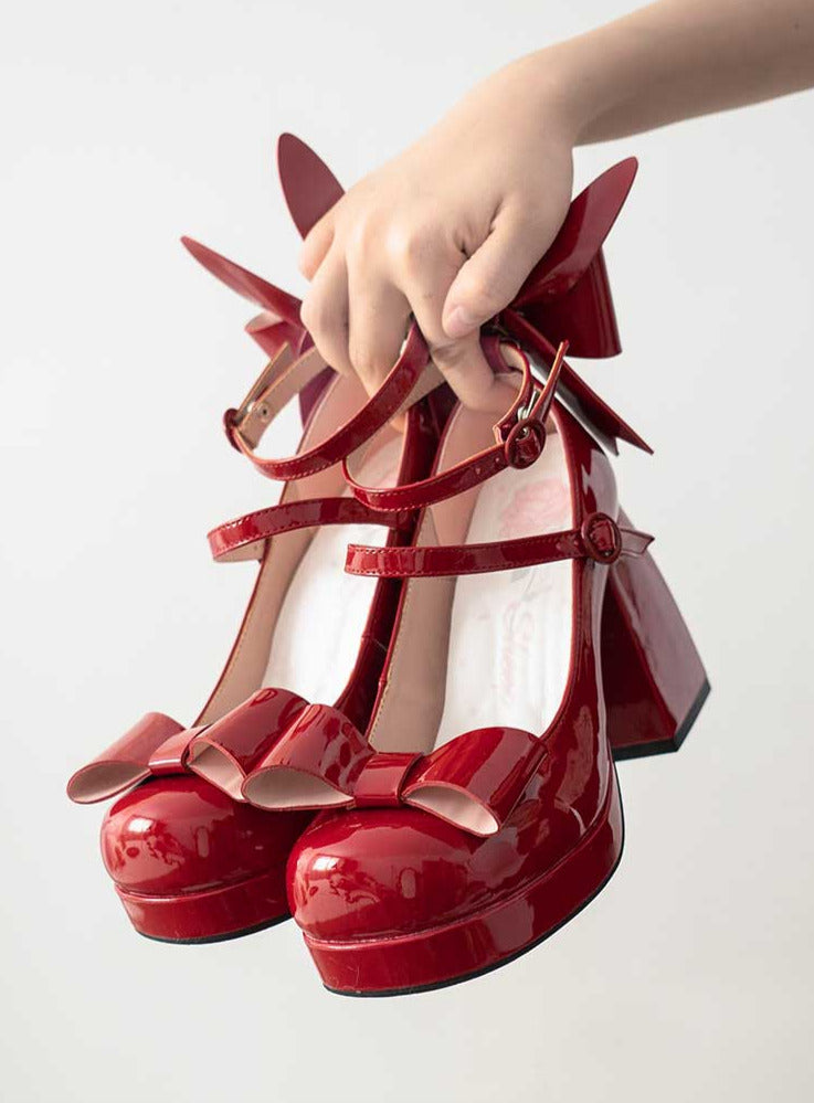 Heels Bunny Ears Ribbon High