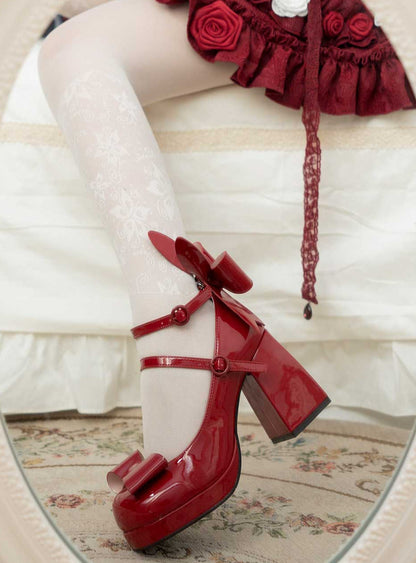Heels Bunny Ears Ribbon High