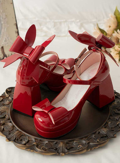 Heels Bunny Ears Ribbon High
