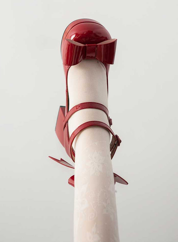 Heels Bunny Ears Ribbon High