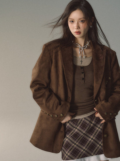 Velvet Suit Plus Imitation Suede Jacket