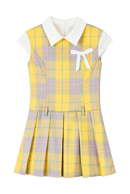 Kariertes Plisseekleid Retro