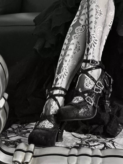Gothic Dark Lolita Butterfly Bone Sculptural Heel High Heels – Sphenoid