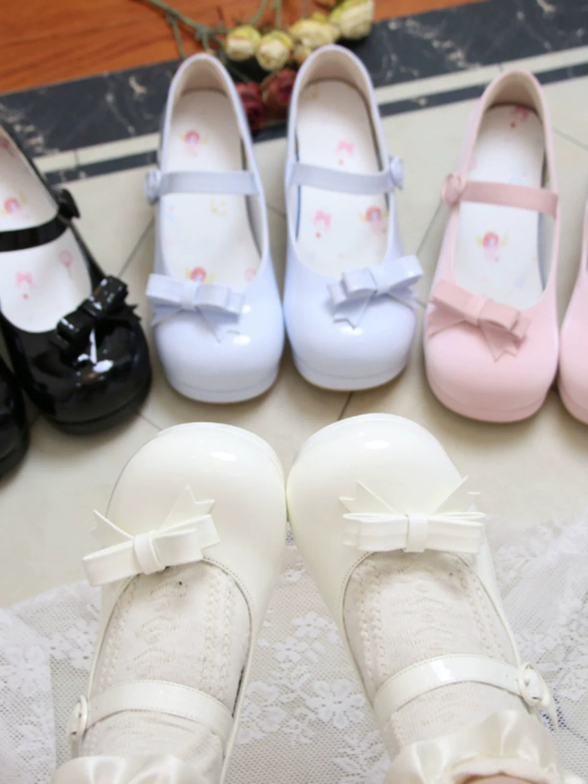 Jane Toe Ribbon Round Mary Heels Lolita