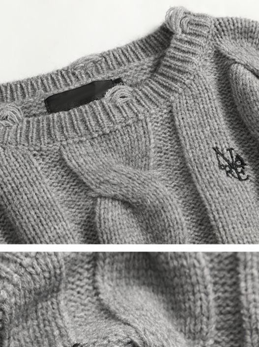 ツイストアメリカンショートホールニットプレッピー