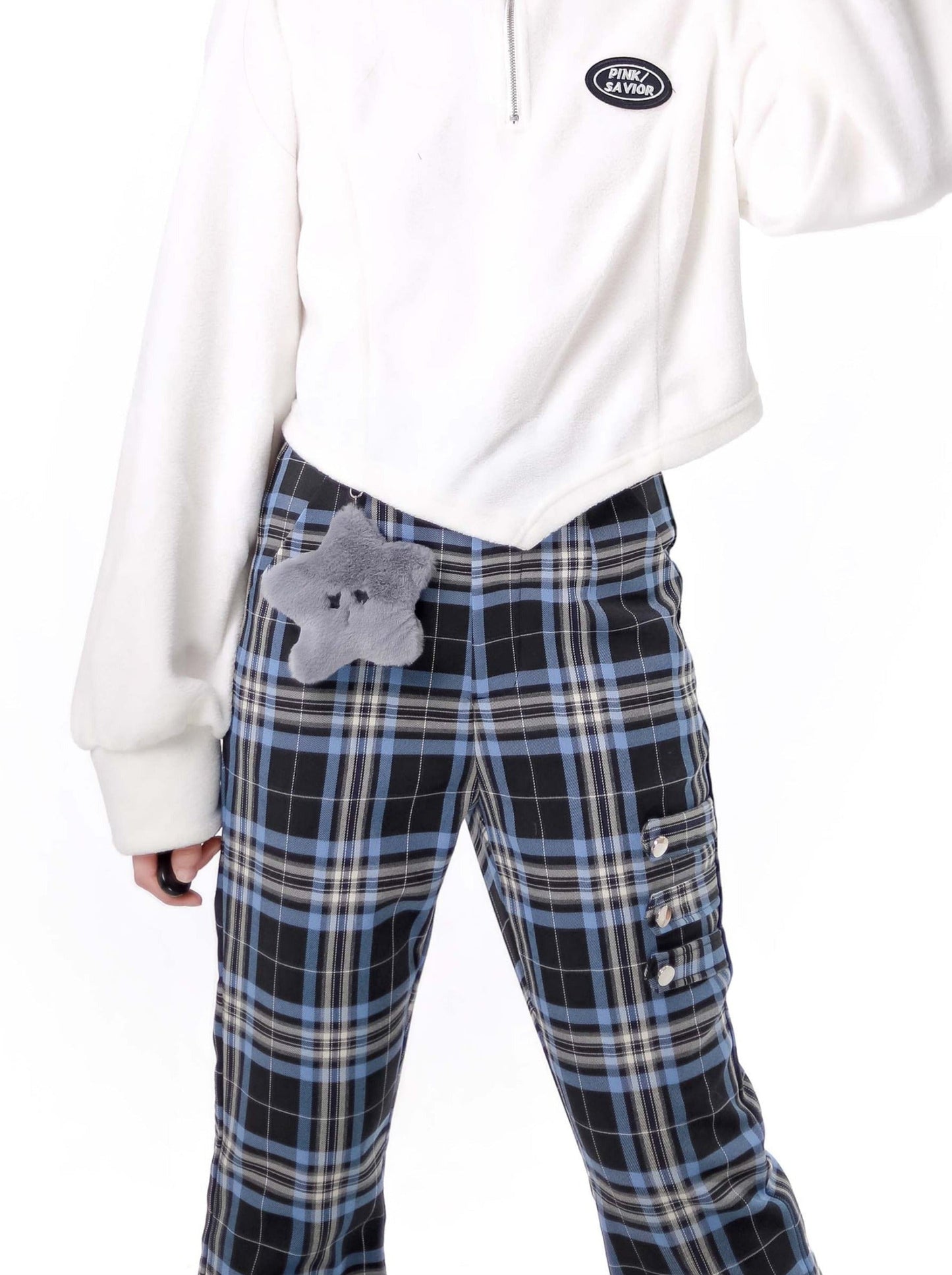 Nyar Star Gravity Velvet Katzenohr-Farjack+blau karierte Collegehose