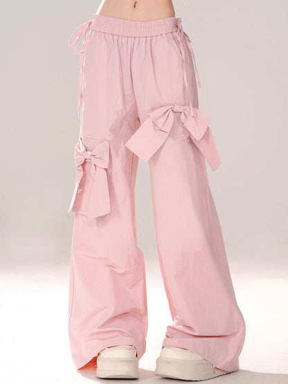 Bow Pants Pinky Loose Big Sweet