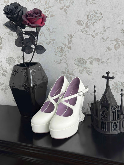 Gothic Dark Angel Wings Alien Heel High Heels | GURURU