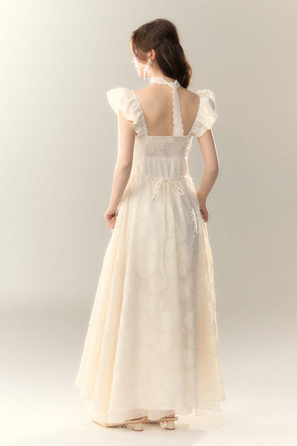 Jacquard-Feiertagskleid mit Rüschen