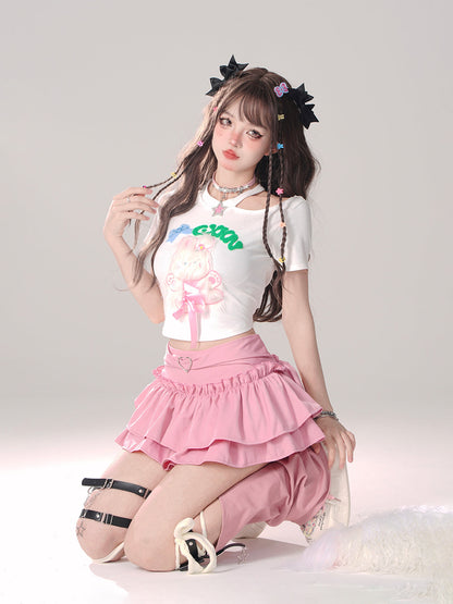 サマーバニー スウィート オフショルダー Tシャツ