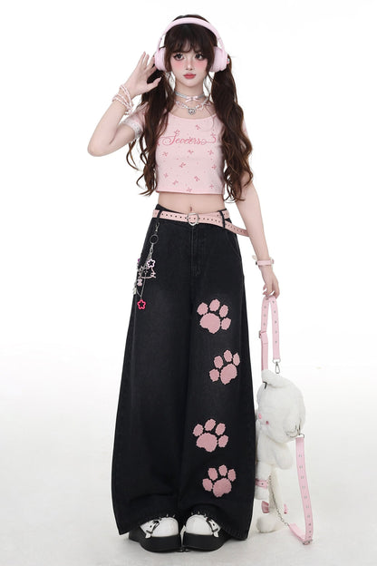 Straight Waist Jeans Sweet High