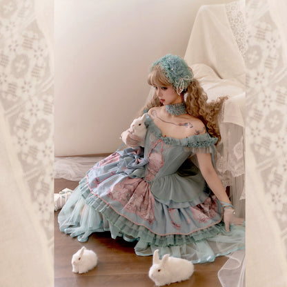 Tonight Lost Dreamland Dream Teal Lolita outfit on model