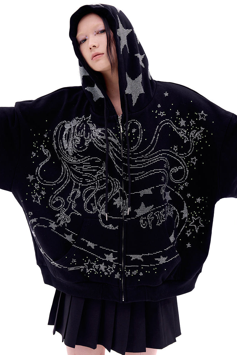 Sweatshirt Crystal Girl Schlangen-Hoodie