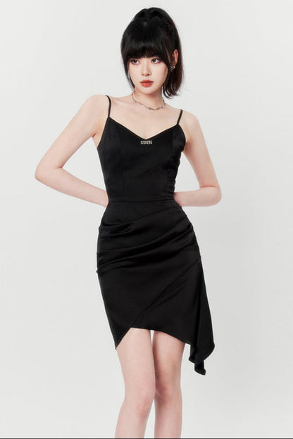 Mode Satin Wickelkleid + Shirt Neckholder