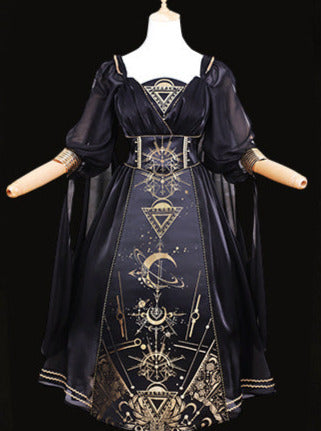 フルスリーブモデル シースルーショートヤーンドレス ショルダー + サス + ナイトメアホルス