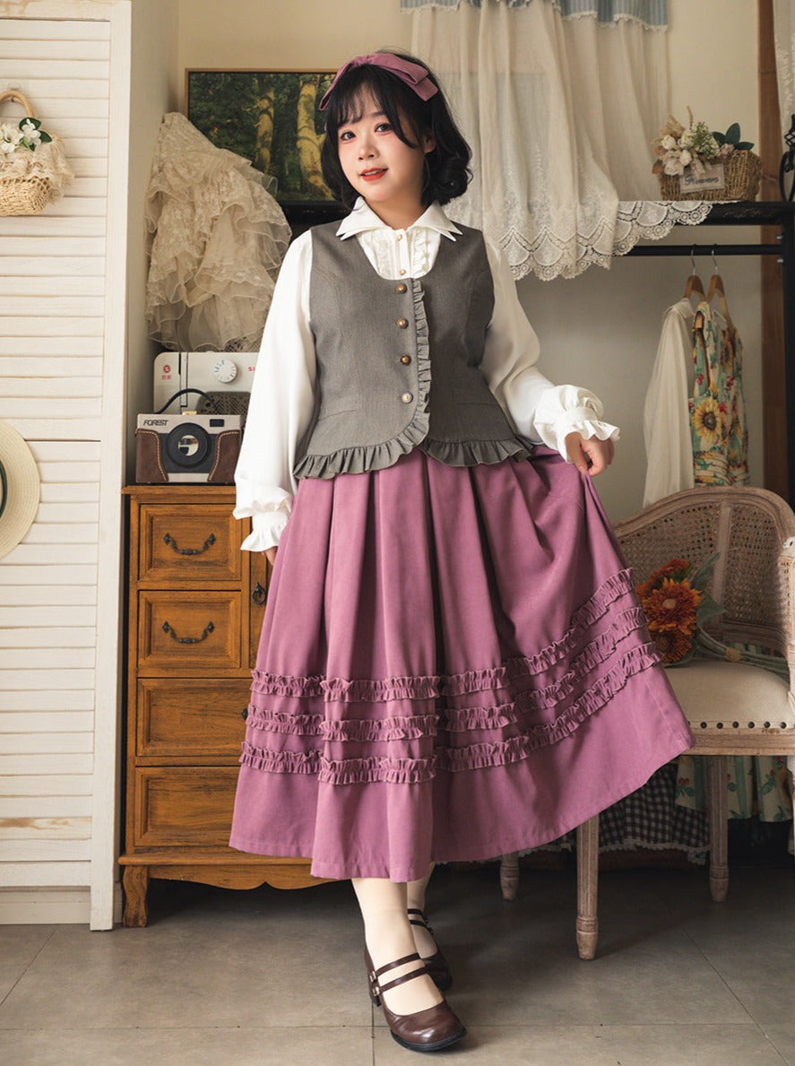 フォレストフリルレトロベストワードローブクラシック
