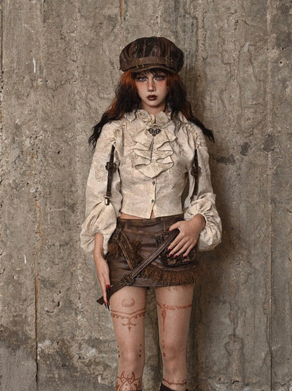 Flower Sleeve Blouse Voluminous