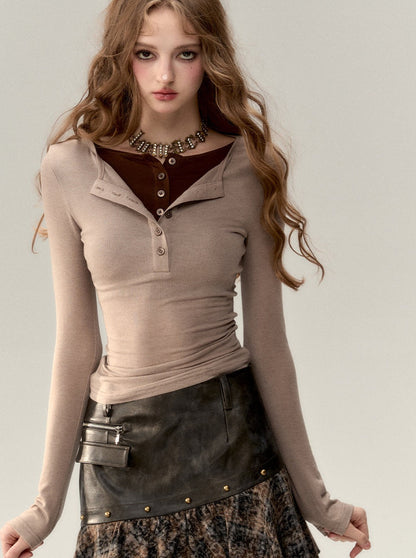 Zweiteiliges Oberteil aus Lenzing-Wolle und Tencel-Design