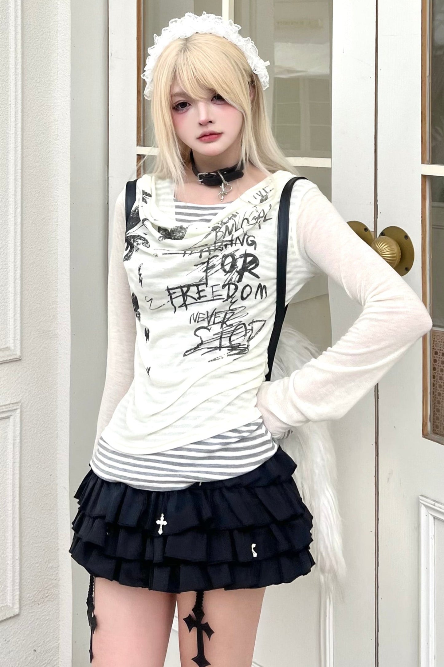 Slim Top Fit Print Butterfly