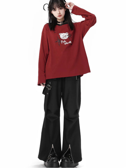 Escape Plan Red Black Work Neck Halter Jacket