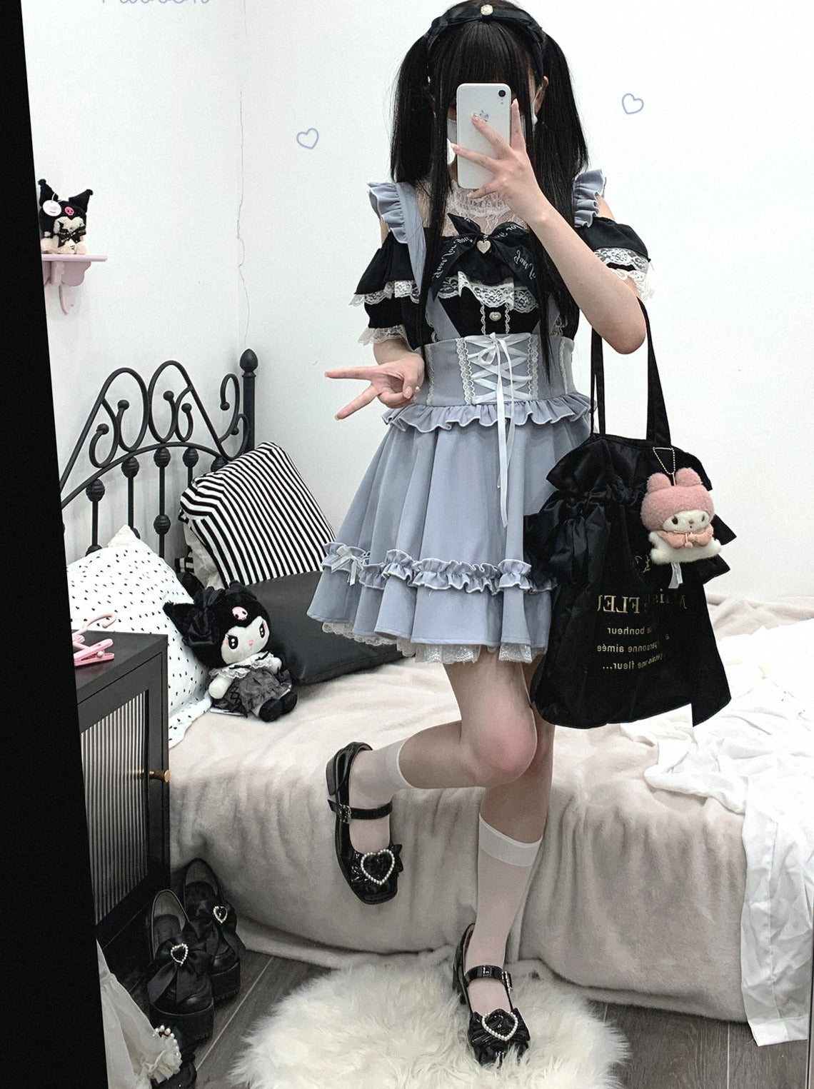 Flir Whauller Design ウエストレース アプリボン パフスカート