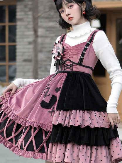 Dress Short + Lolita Jacket Asymmetrical Frilled