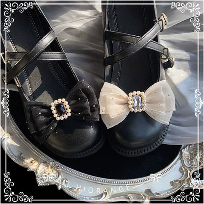 Handmade Lolita Shoe Clips - Removable Bow Shoe Flower