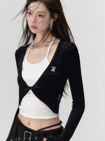 Spleißen Faux Zweiteiler Top Mode Slim