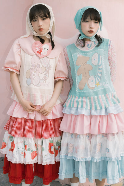 サブカルチャー動物帽子メッシュベスト+